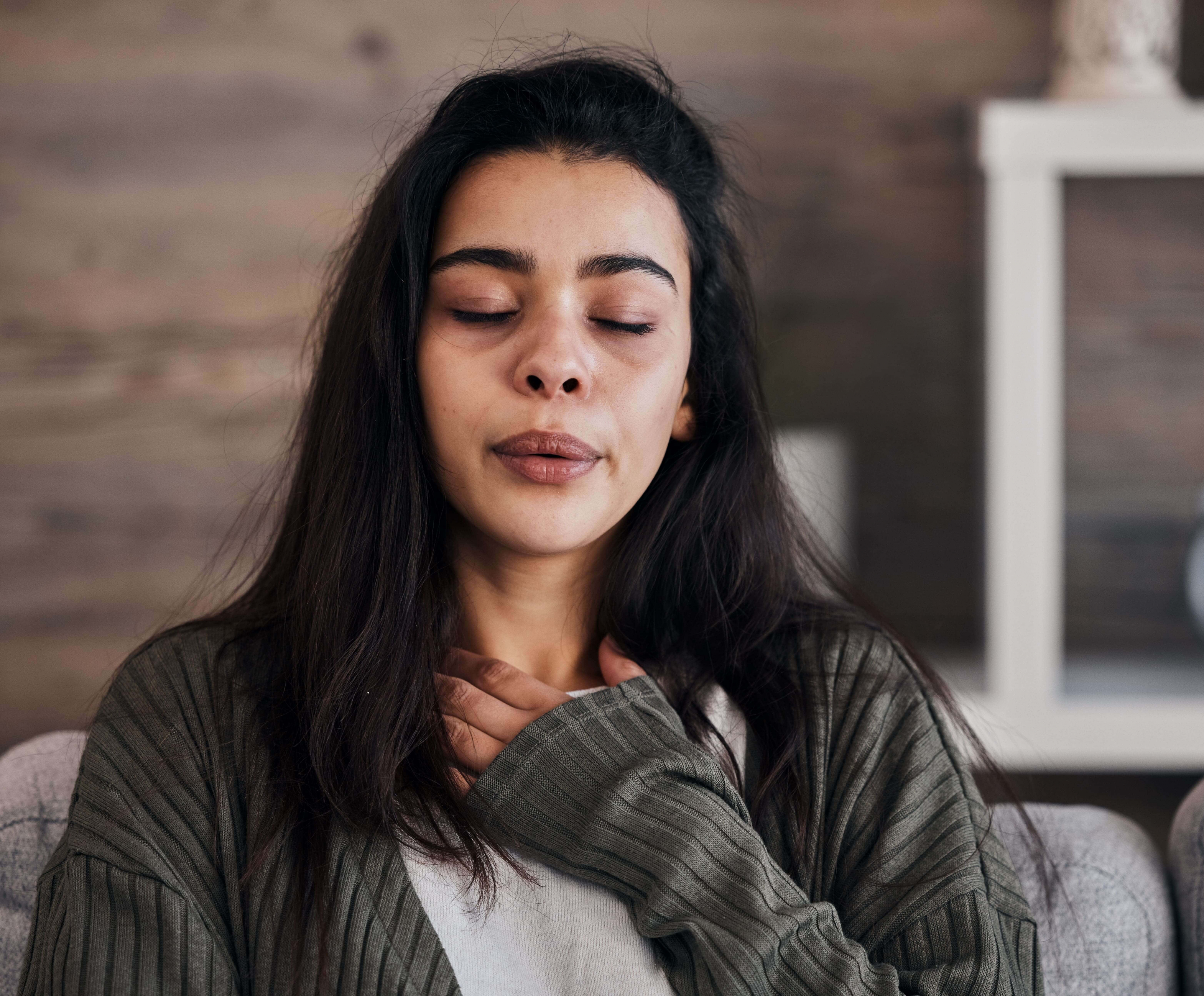 femme stressée respiration